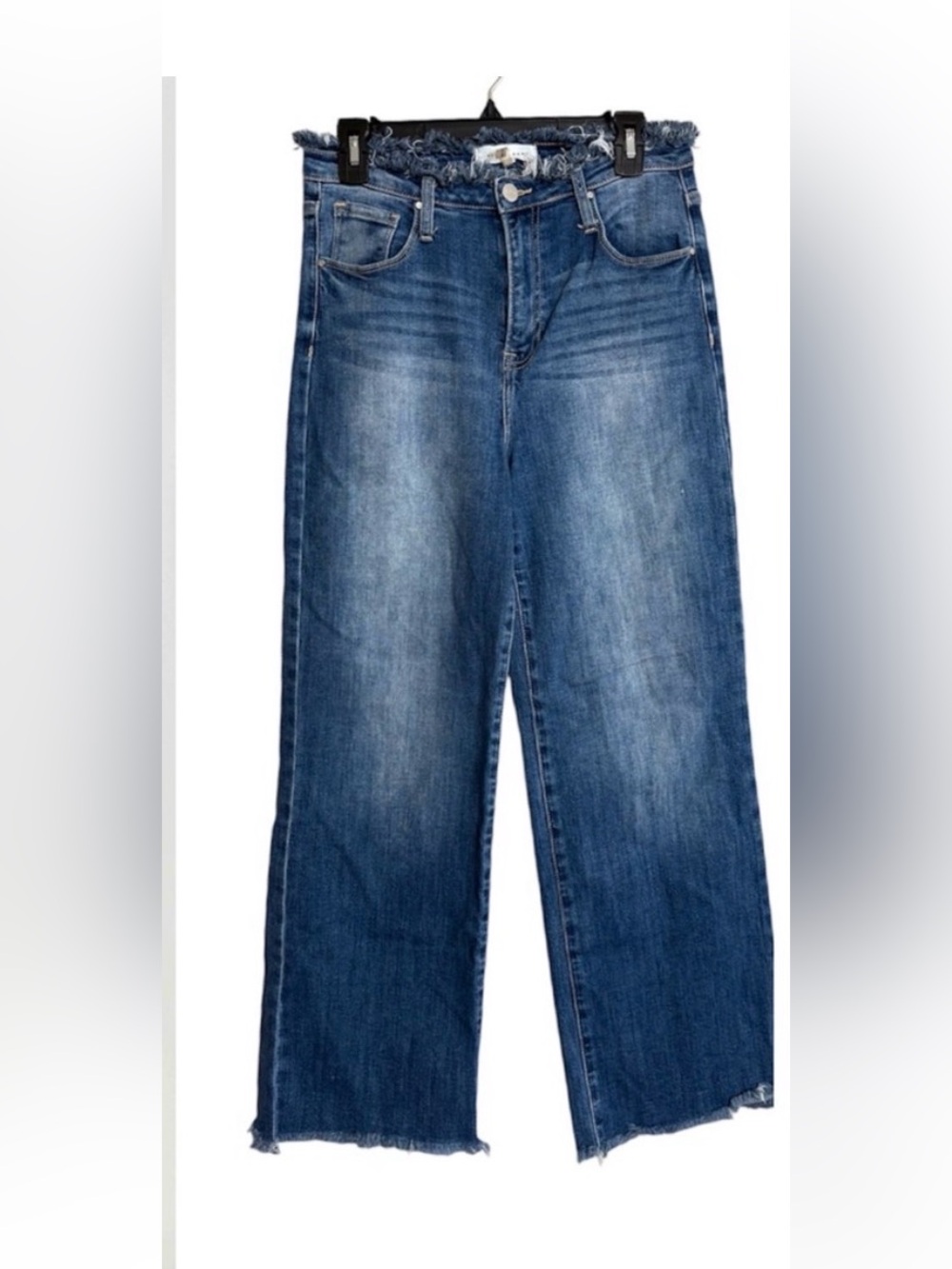 Risen Jeans High Waist Wide Leg Frayed Hem & Waist Cotton Jeans Size 29” BDQ5032 - Picture 2 of 14